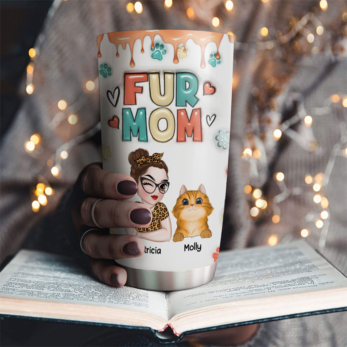 Mom of Pet - Personalized Custom 3D Inflated Effect 20oz Stainless Steel Tumbler with Thousands of Cool Designs