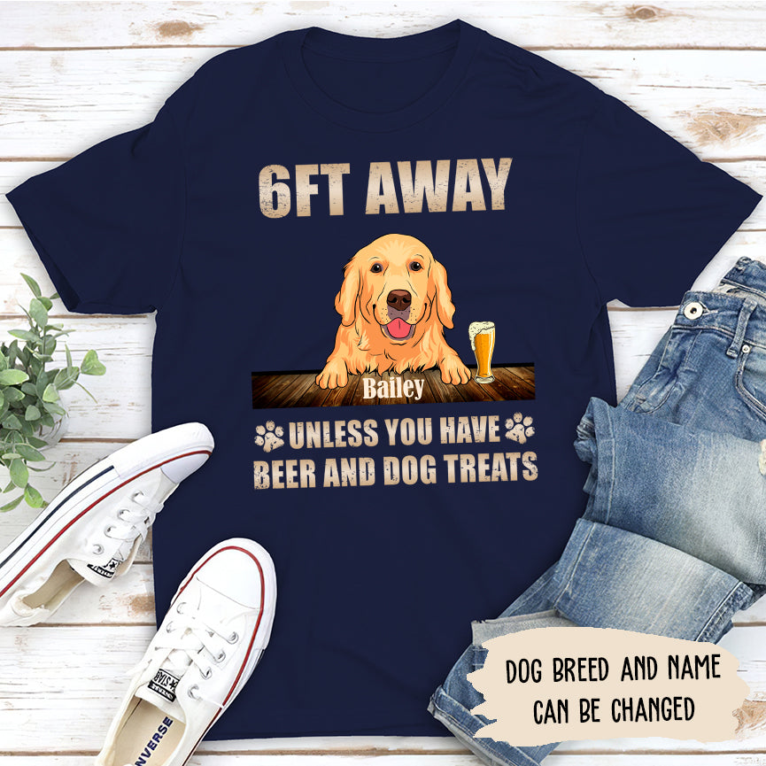 Customizable Beer and Dog Treats Classic Unisex 5.3 oz Personalized T-shirt