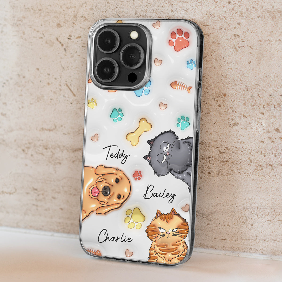 My Lovely Fur Babies Ver Pet - Personalized Custom 3D Inflated Effect Phone Case for All Smartphones