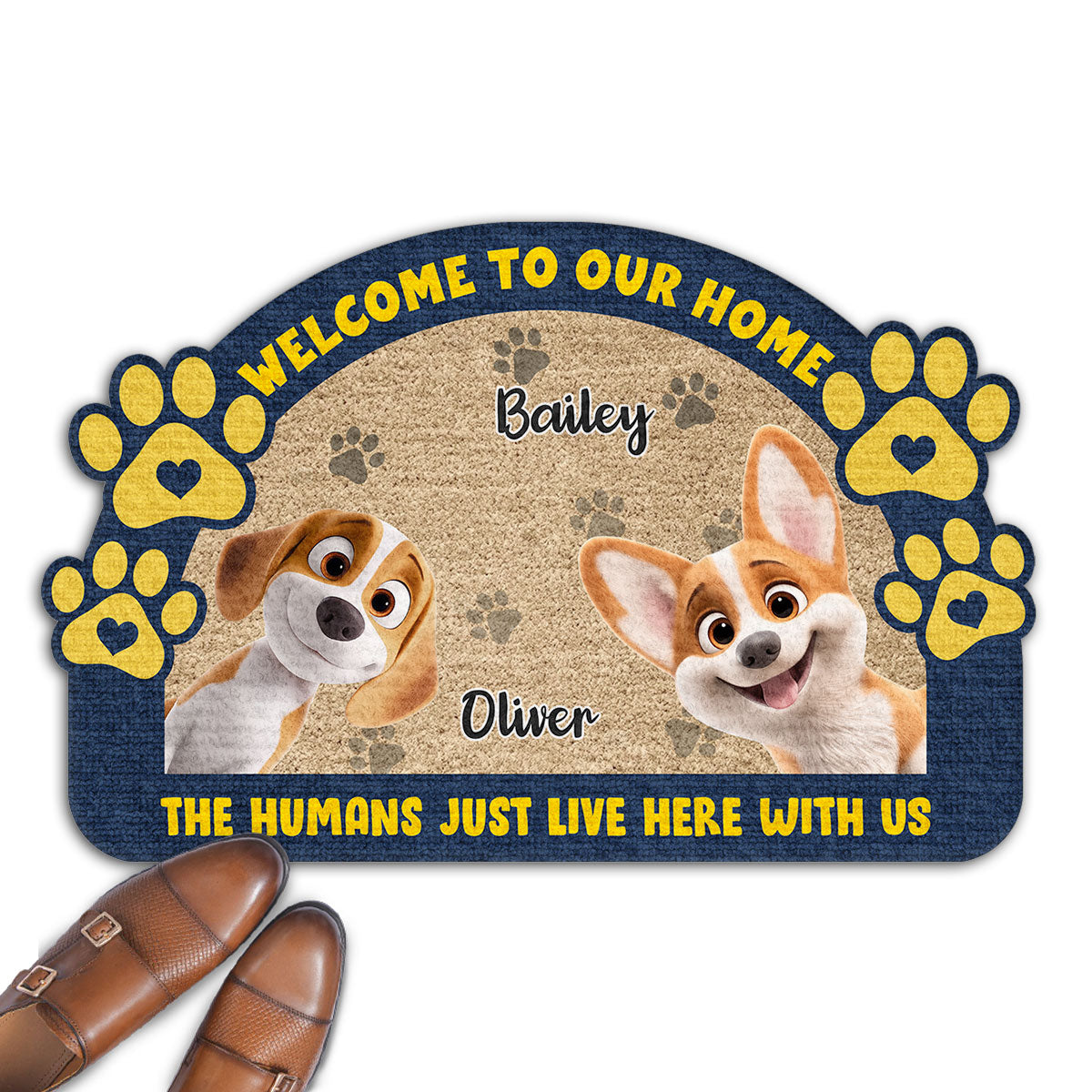 Dear Human We Rule The House - Personalized Custom Doormat with Your Pet's Picture in Multiple Sizes