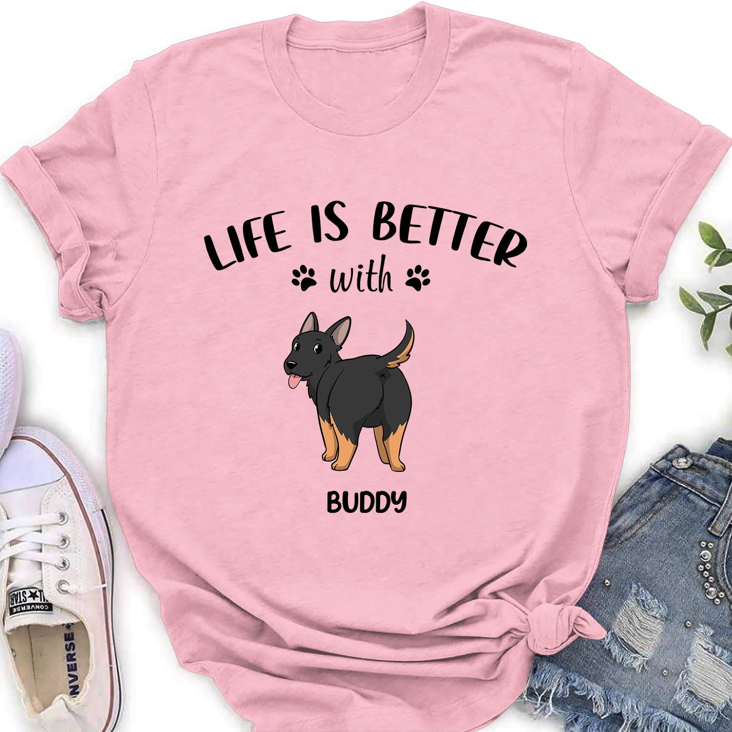 Life Is Better With Dog Butt - Stylish Personalized Custom Women's T-shirt for Pet Lovers