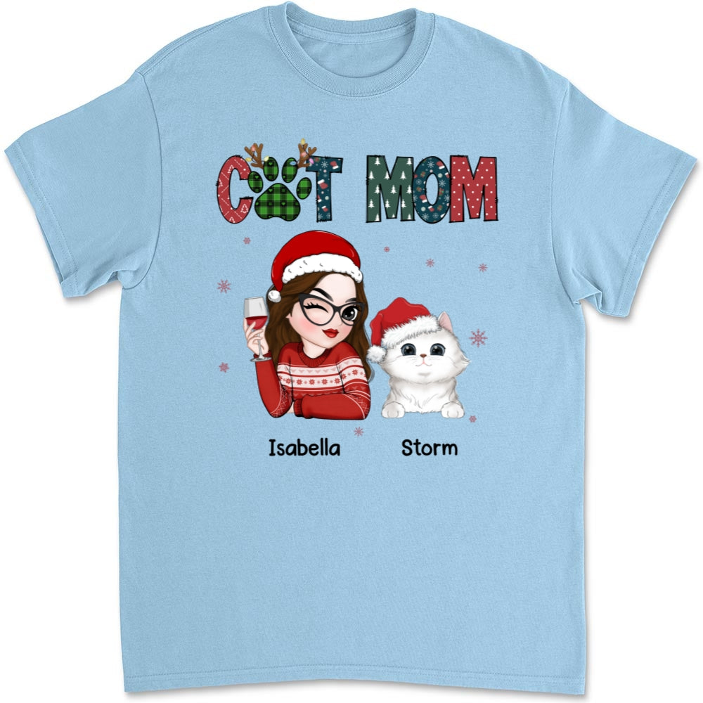 My Lovely Cat Mom - Personalized Custom Unisex 5.3 oz T-shirt for Pet Lovers