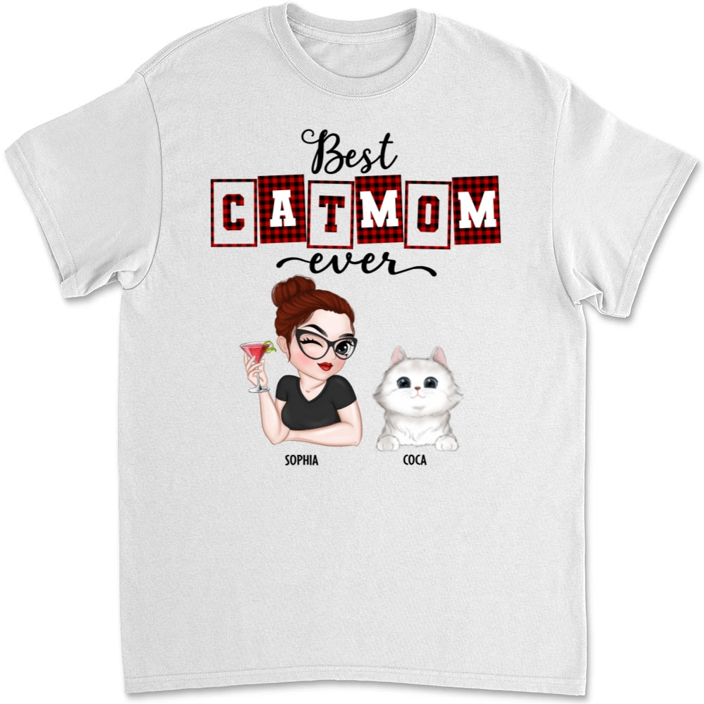 Best Cat Mom Of The Year - Personalized Custom Unisex 5.3 oz T-shirt