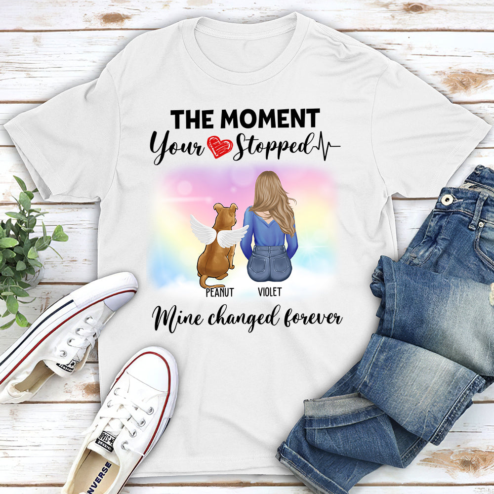 Your Heart Stopped - Personalized Custom Unisex Memorial T-shirt for Pet Lovers