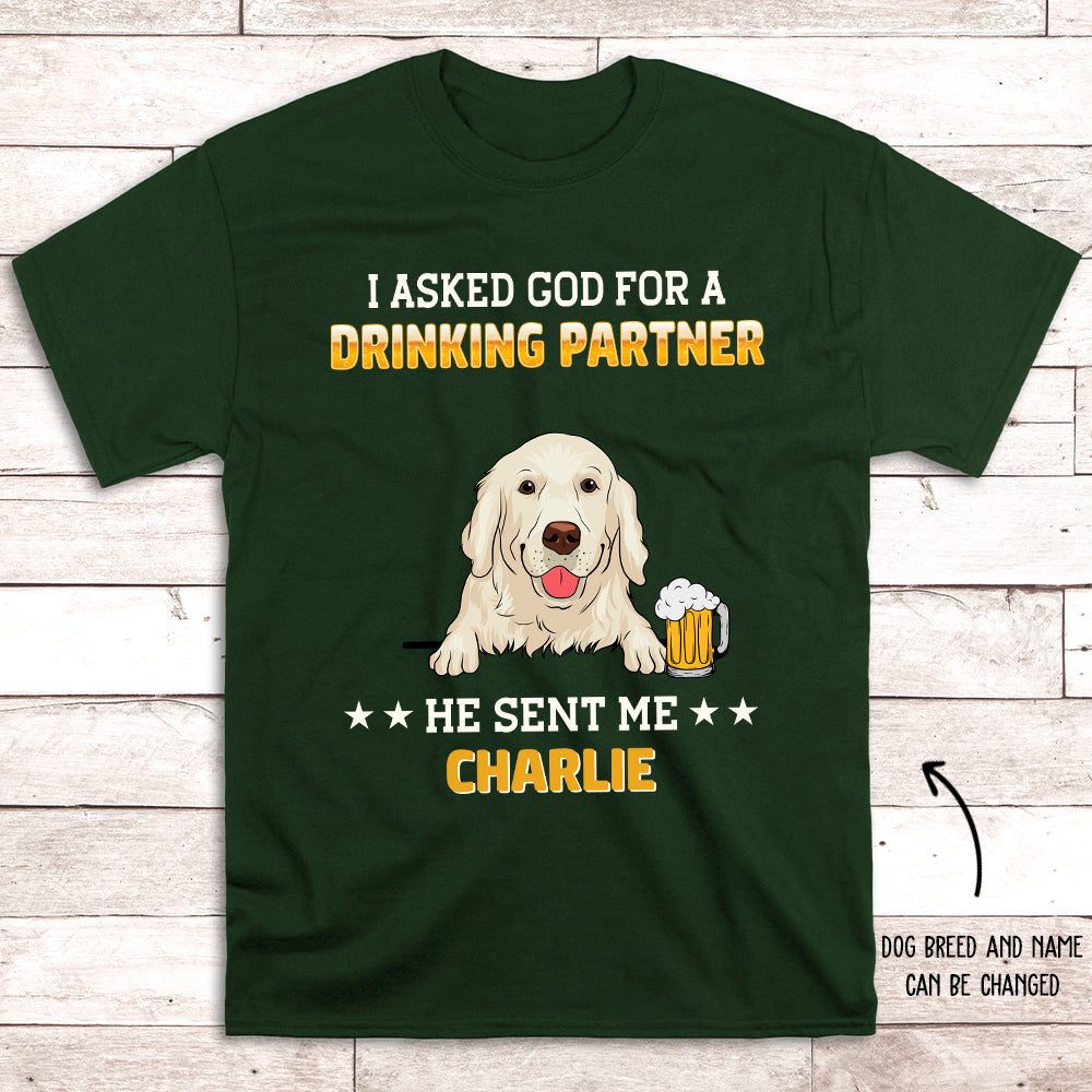 Drinking Partner 1 - Personalized Custom Unisex T-shirt - Ideal Gift For Beer and Pet Lovers
