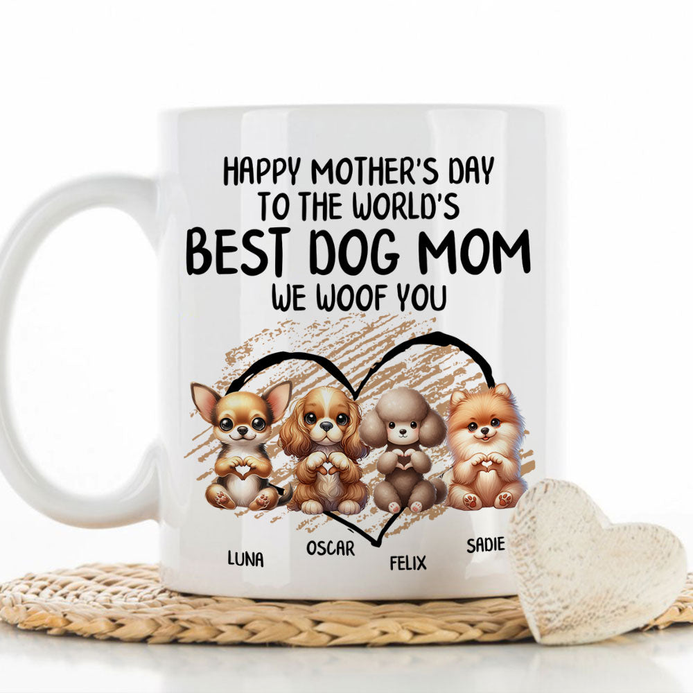 Heart Sign Mom - Personalized Custom 11oz/15oz Coffee Mug for Pet Lovers