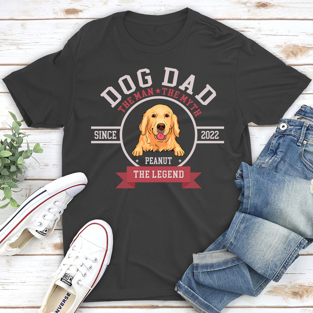 Man Myth Legend Circle - Personalized Custom Unisex 5.3 oz T-shirt for Pet Lovers