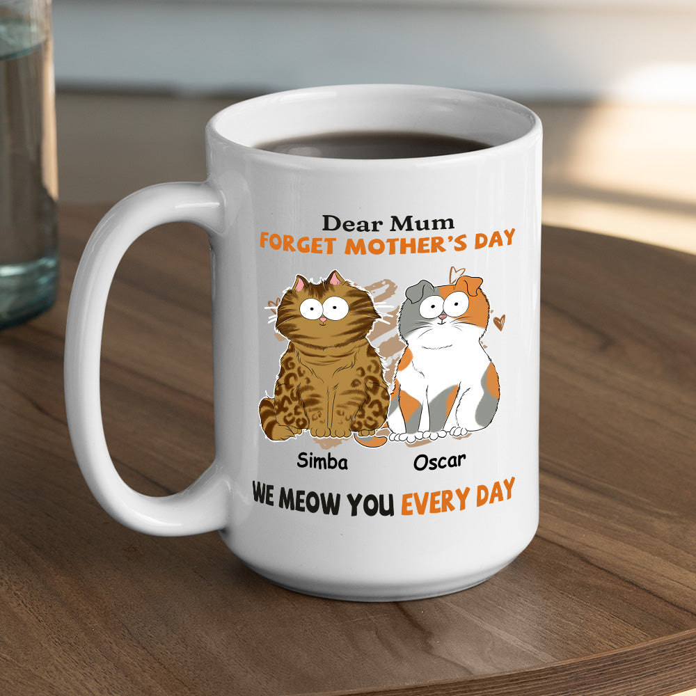 I Meow You Every Day Mom - Personalized Custom Ceramic Coffee Mug for Pet Lovers (11oz & 15oz Sizes)