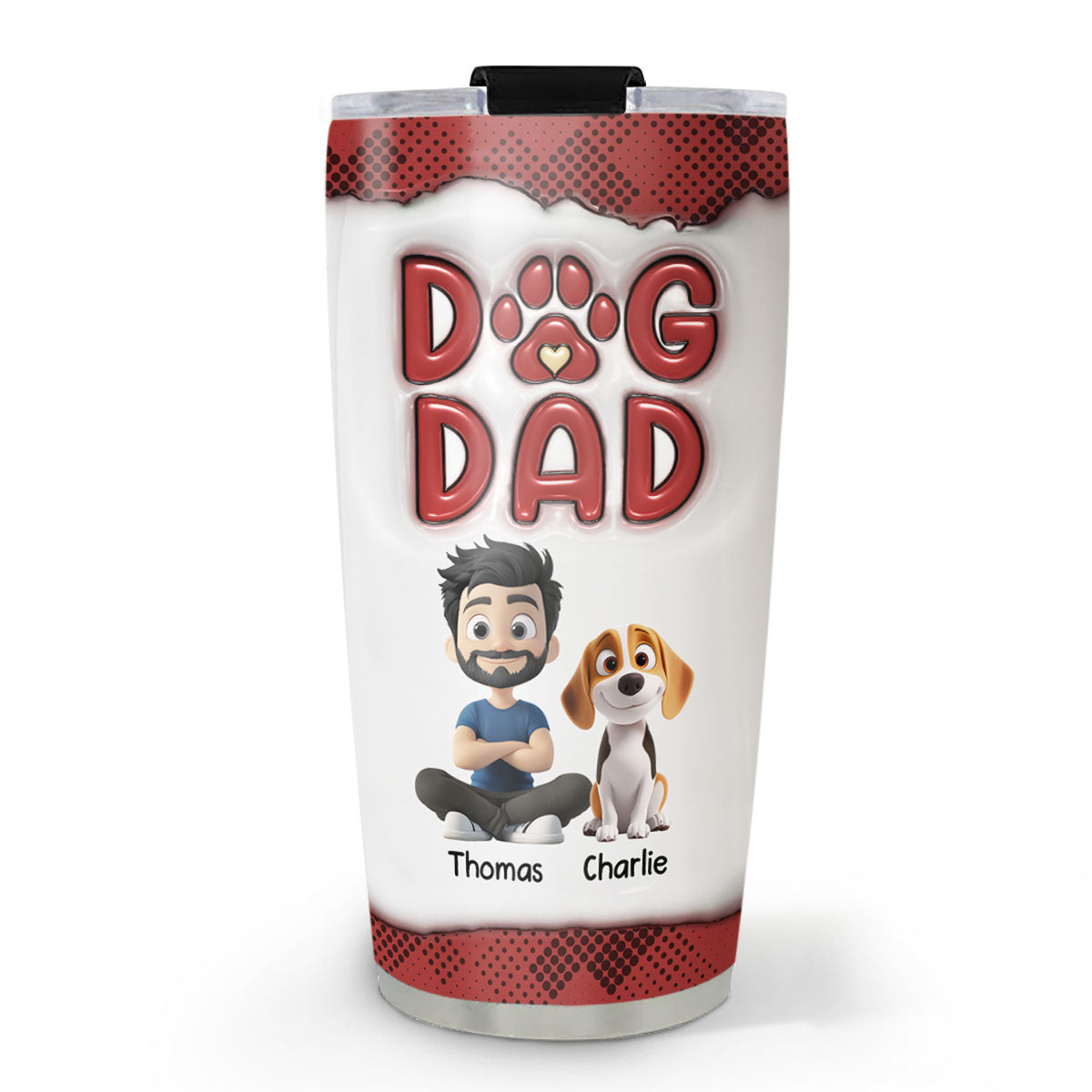 Revitalize Your Boring Life with Personalized Custom 3D Inflated Effect 20oz Stainless Steel Tumbler