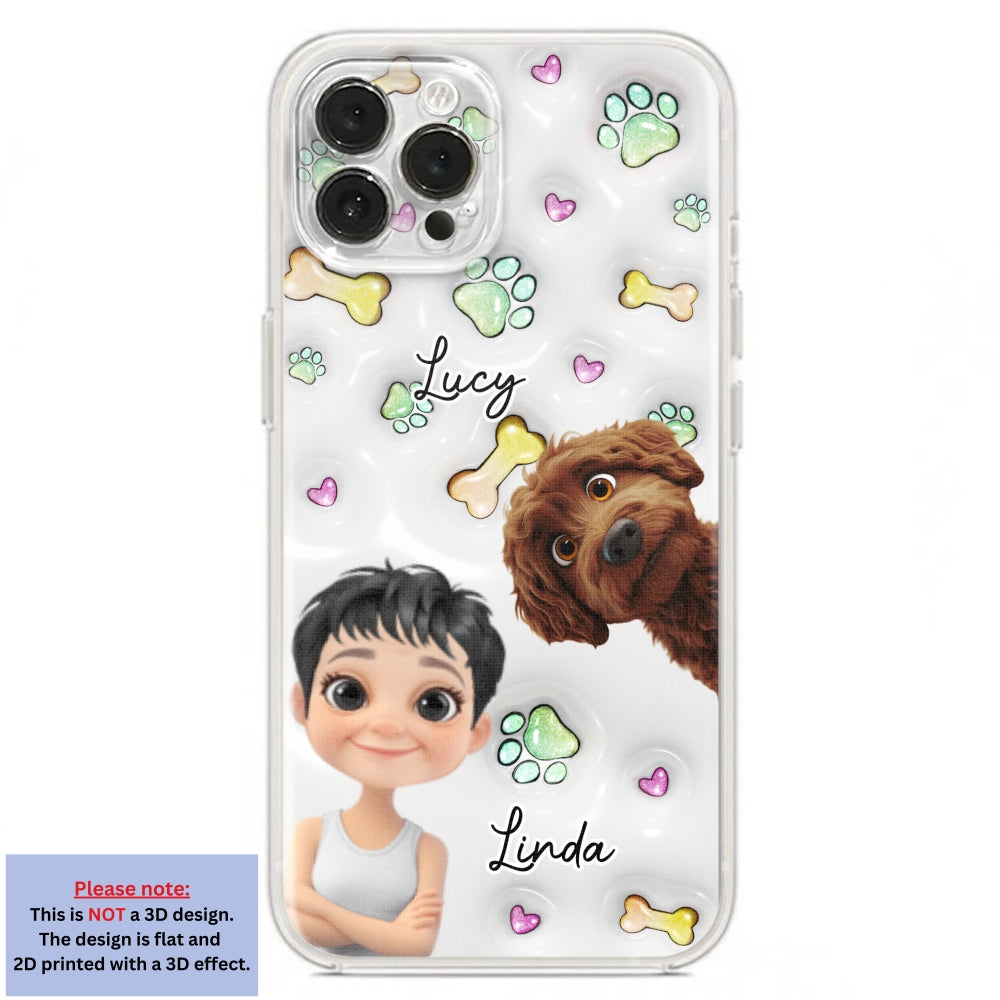 Lovey Human and Her Dogs - Exclusive Personalized Custom 3D Inflated Effect Smartphone Case