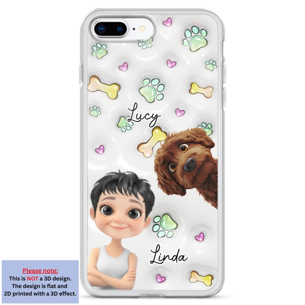 Lovey Human and Her Dogs - Exclusive Personalized Custom 3D Inflated Effect Smartphone Case