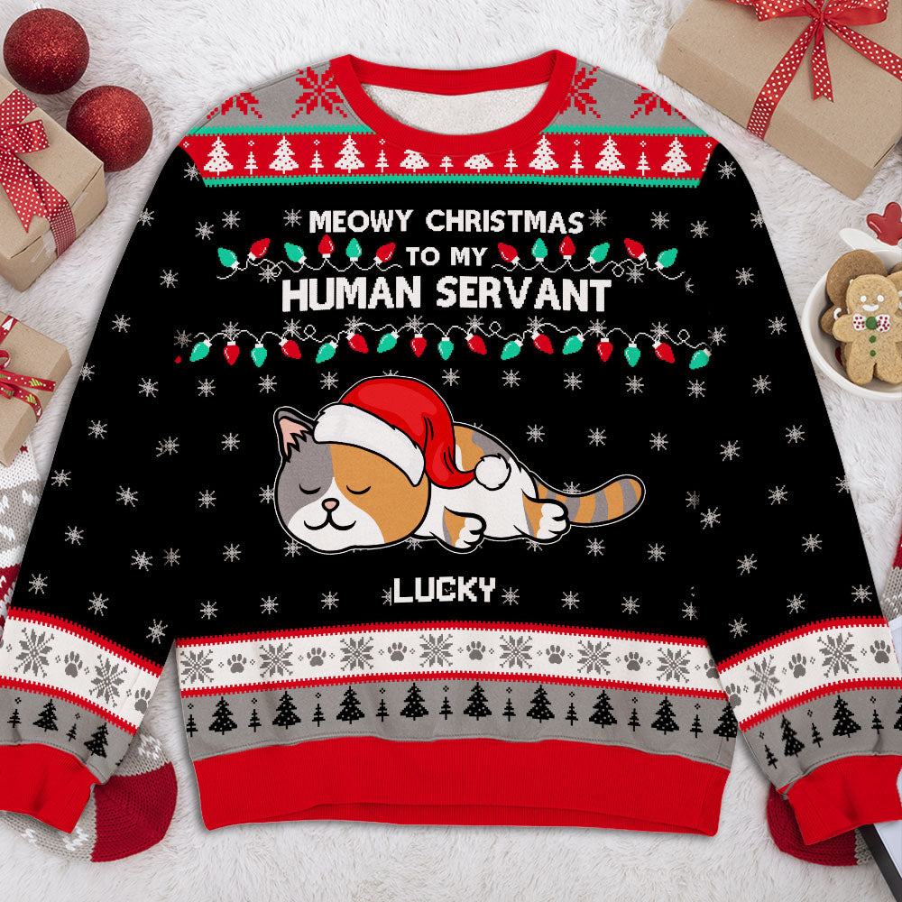 Unique Personalized Custom All-Over-Print Human Servant Sweatshirt - Ideal Gift for Pet Lovers