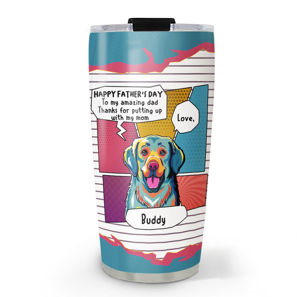 Pop Art Personalized Custom Tumbler for Amazing Moms and Dads