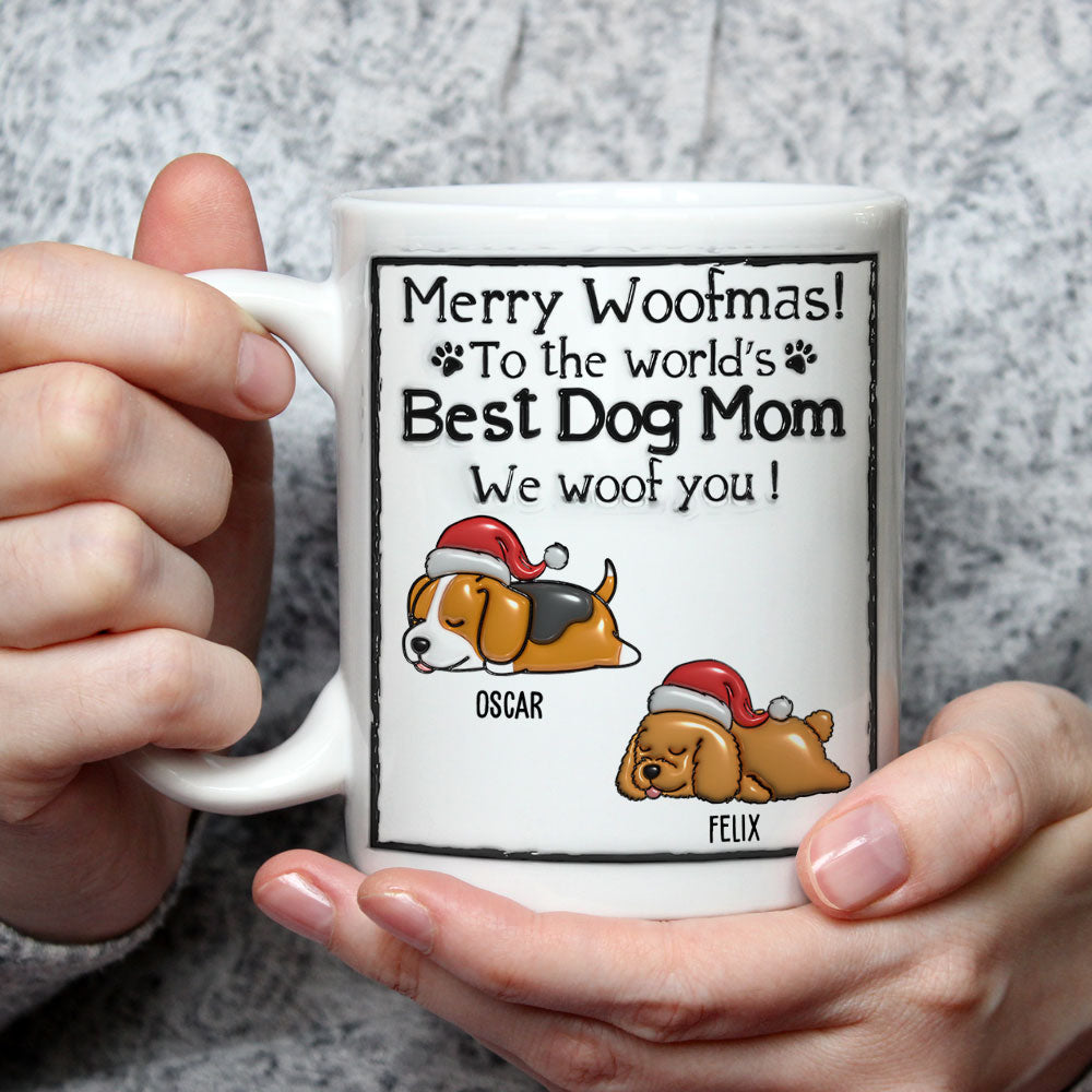 Best Christmas Gift - Personalized Custom 3D Inflated Effect Dog Dad Mom Mug