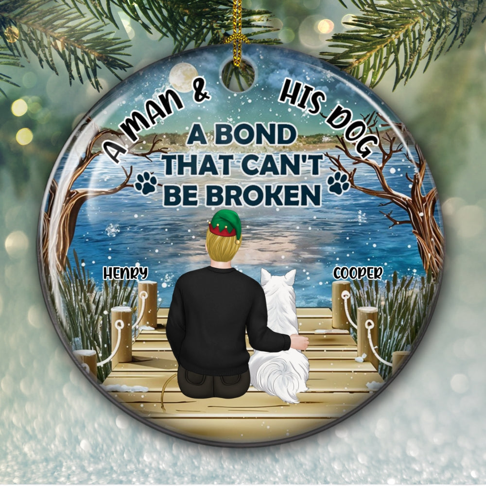 The Unbreakable Bond: Personalized Custom Ceramic Christmas Ornament for Girls and Their Dogs