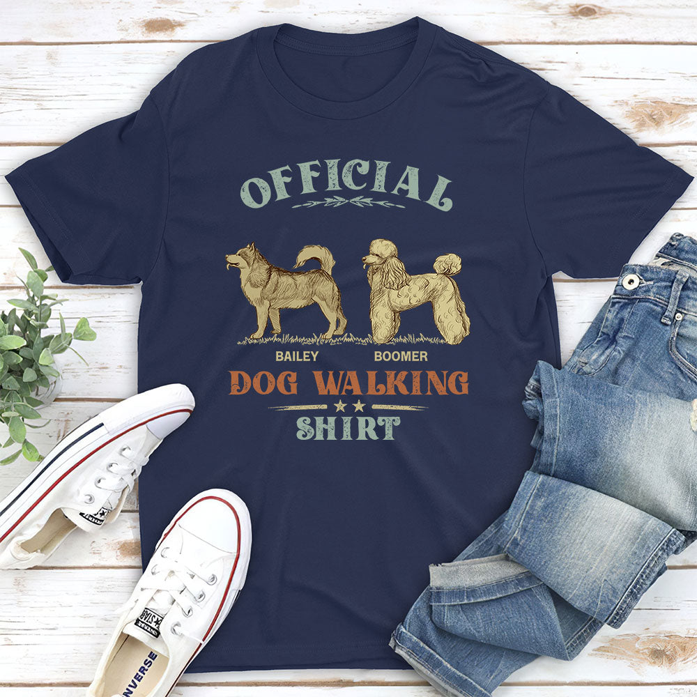 Vintage Personalized Custom Unisex Dog Walking T-shirt - Ideal Gift for Pet Lovers