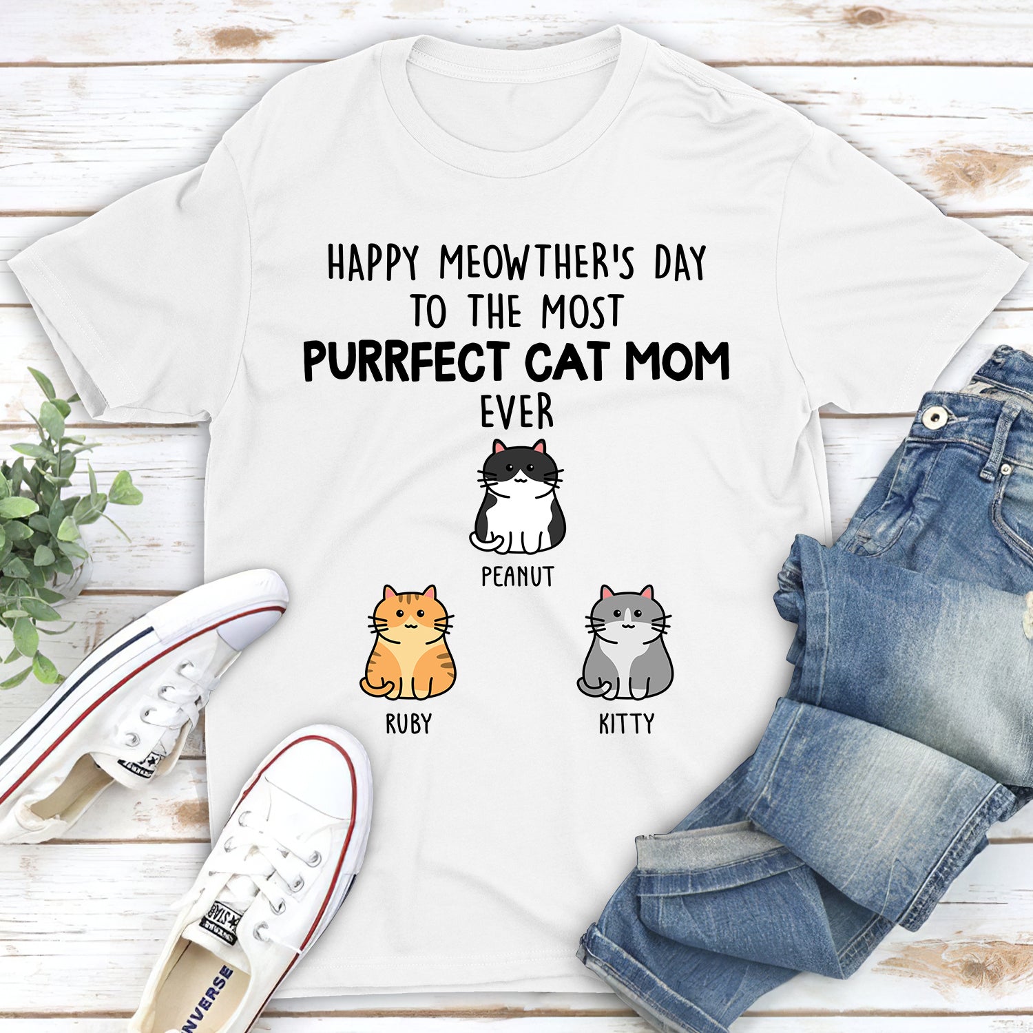 Purrfect Customizable Unisex Cat Mom T-shirt - Ideal Gifts For Cat Lovers