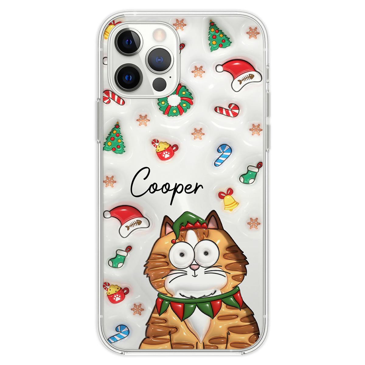 My Charming Christmas Fur Babies - Personalized Custom 3D Inflated Effect Smartphone Case for a Variety of Phones