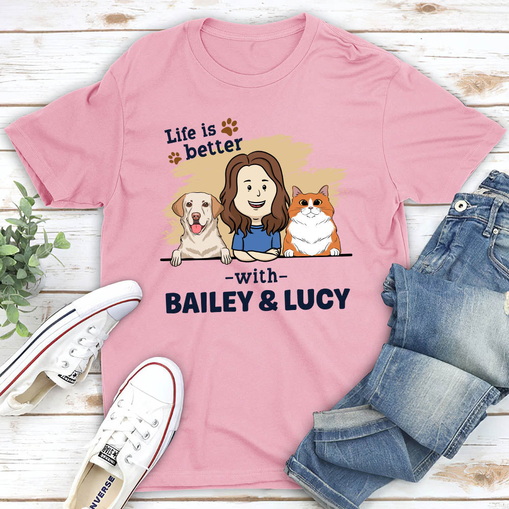 With Pet - Personalized Custom Unisex 5.3 oz T-shirt for Pet Lovers