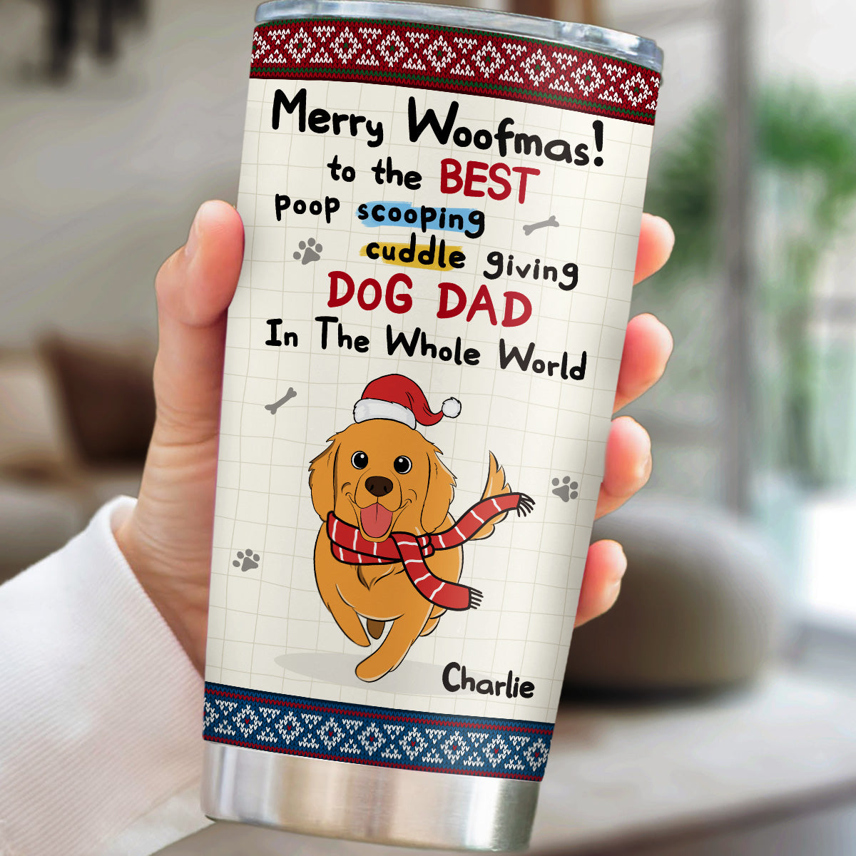 Merry Woofmas - Personalized Custom 20oz Stainless Steel Tumbler with Thousands of Cool Designs