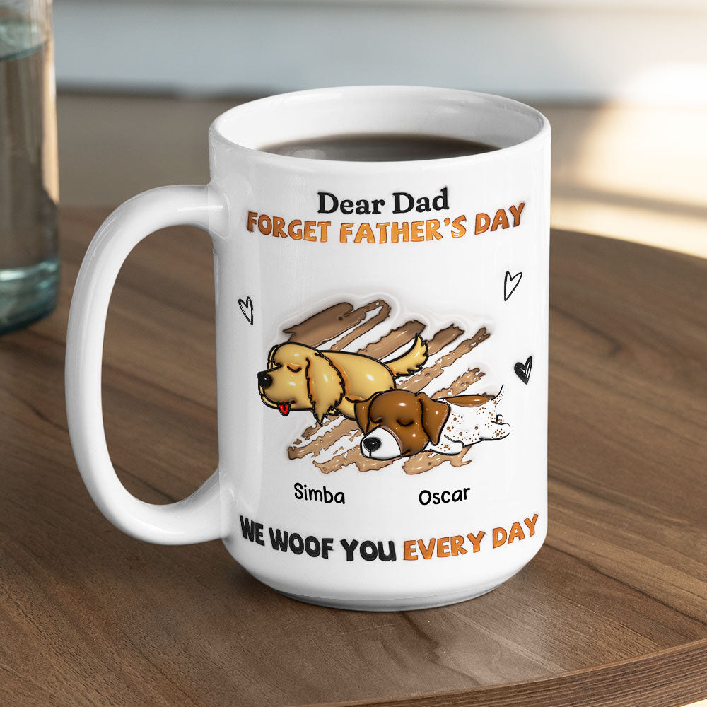 Daily Woof Love - Personalized Custom 3D Inflated Effect 11oz and 15oz Ceramic Mug