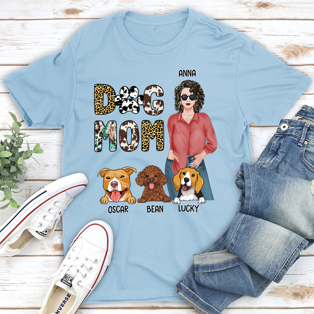 Dog Mom Western - Personalized Custom Unisex 5.3 oz T-shirt for Pet Lovers