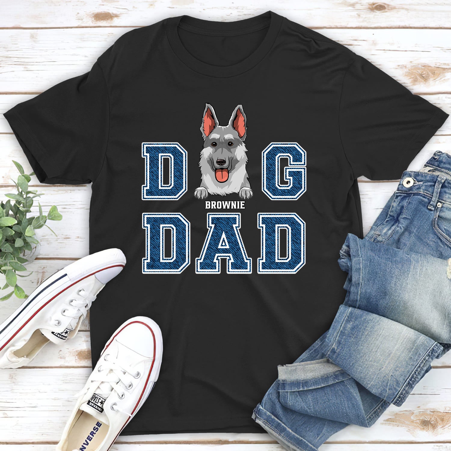 Customizable Unisex Personalized Dog Mom/Dog Dad Basic T-shirt