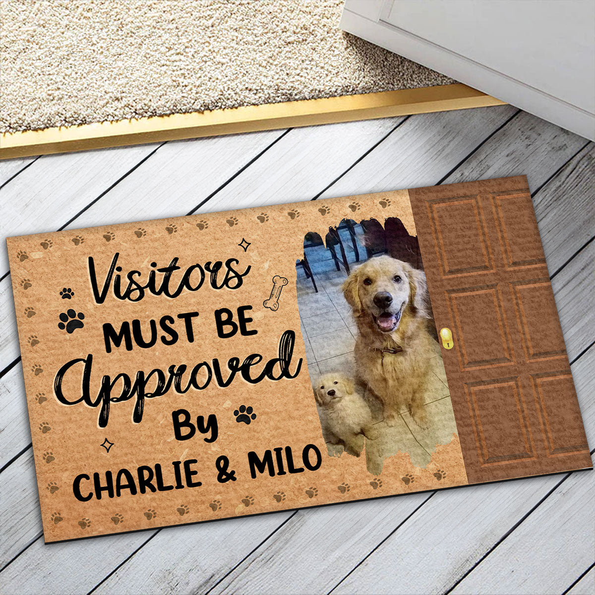 Personalized Custom Doormat with Everyone Must Be Approved By Dogs Photo - Ideal for Pet Lovers
