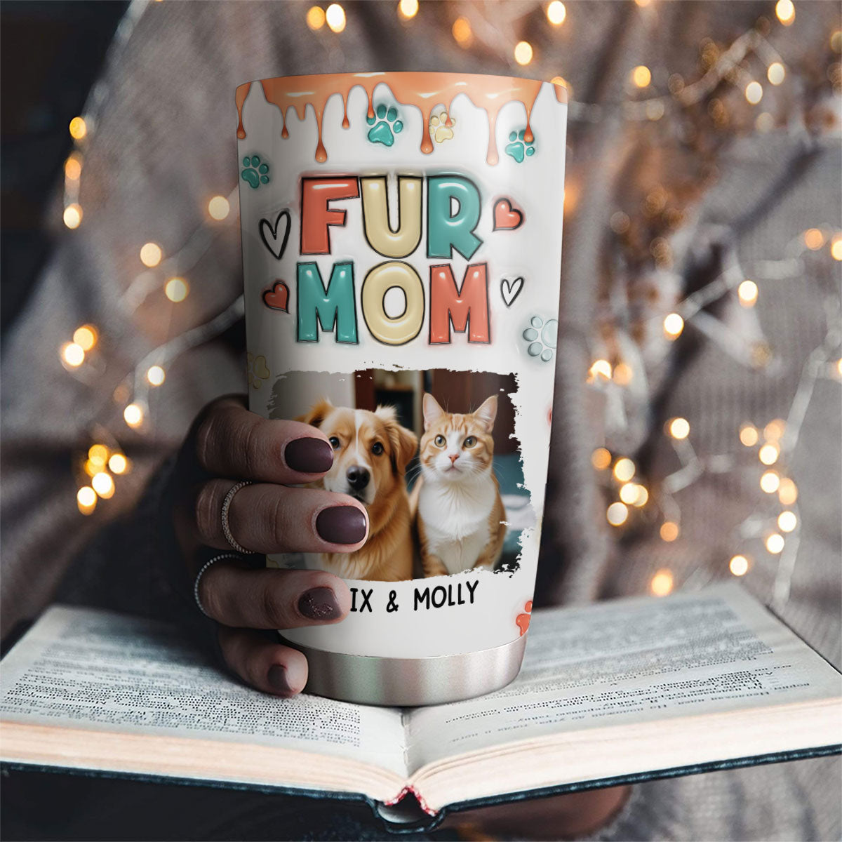 Personalized Custom 3D Inflated Effect Tumbler for Pet Moms - Ideal Photo Tumbler