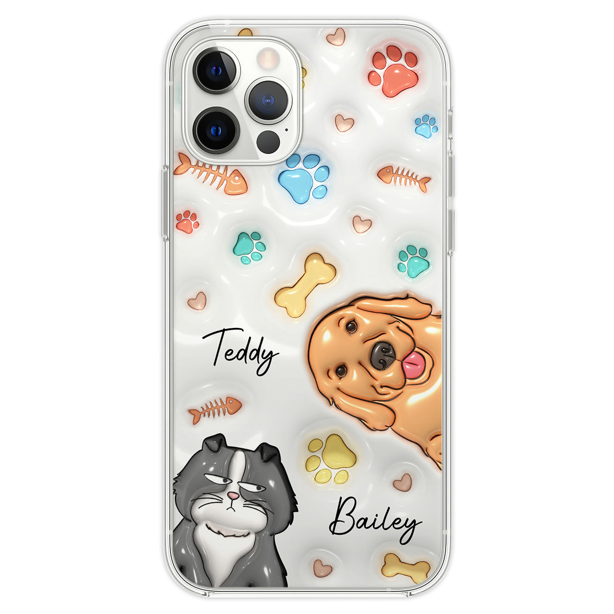My Lovely Fur Babies Ver Pet - Personalized Custom 3D Inflated Effect Phone Case for All Smartphones