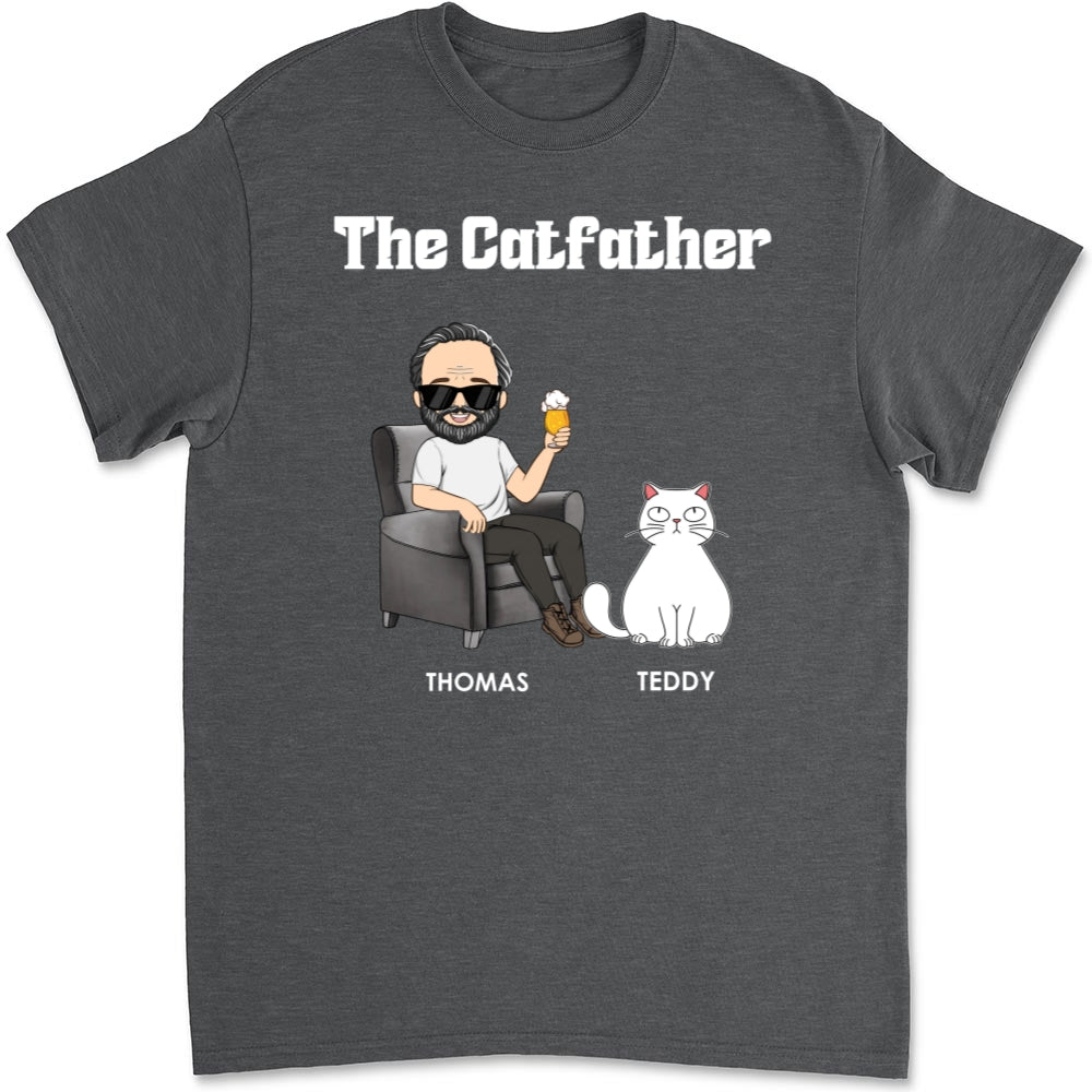 The Catfather - Stylish Personalized Custom Unisex 5.3 oz T-shirt for Pet Lovers