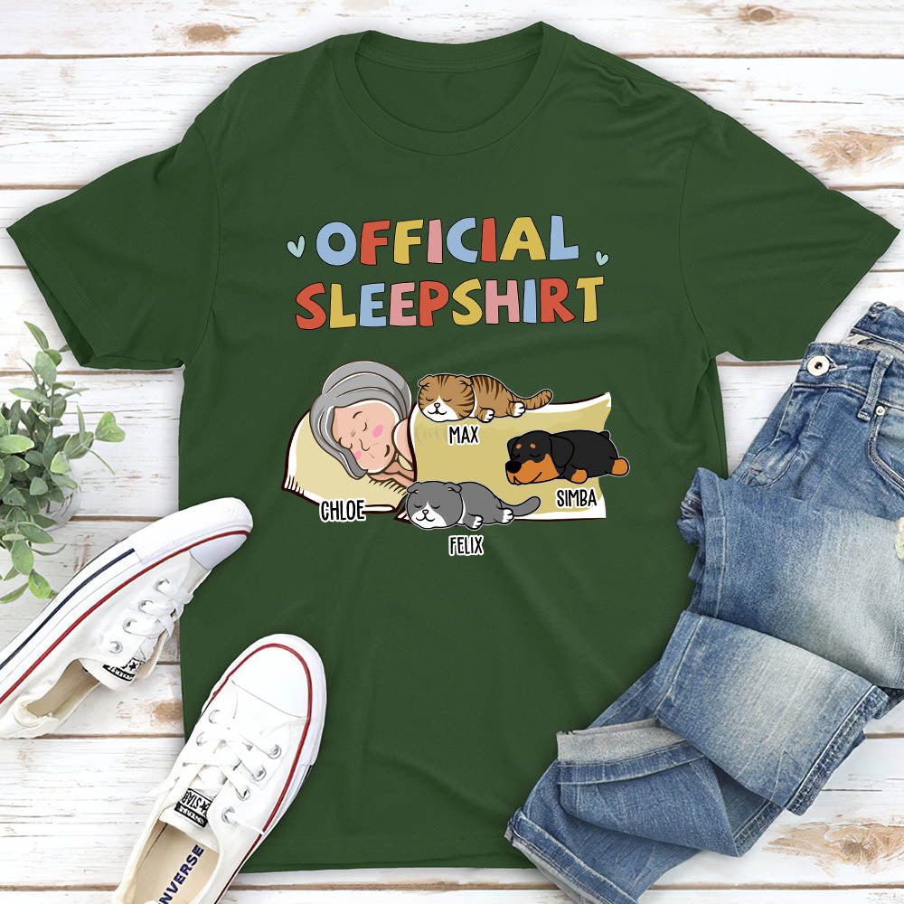 Sleeping Pet Sleepshirt Version 2 - Personalized Custom Unisex T-shirt for Pet Lovers
