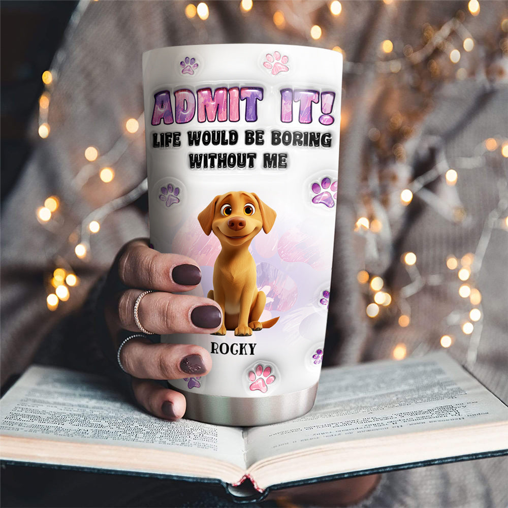 Unique Personalized Custom 3D Inflated Effect Tumbler for Dog Moms
