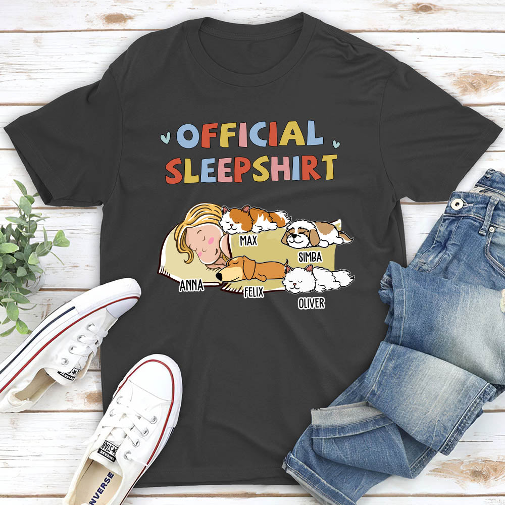 Sleeping Pet Sleepshirt Version 2 - Personalized Custom Unisex T-shirt for Pet Lovers