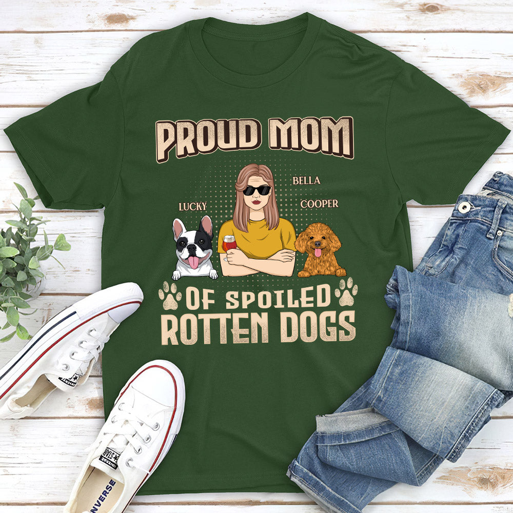 Proud Dad and Mom of Spoiled Dogs - Personalized Custom Unisex 5.3 oz T-shirt