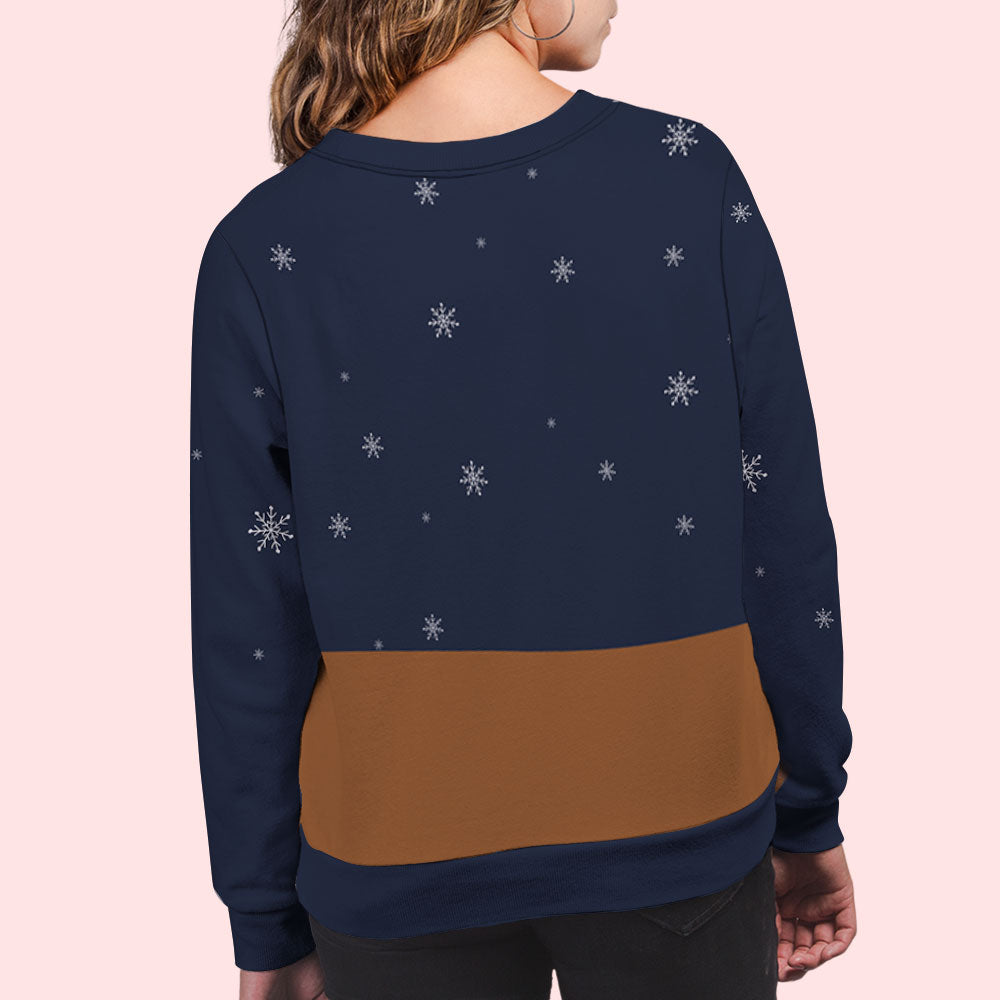 Cozy Christmas - Personalized Custom All-Over-Print Unisex 8.8 oz Polyester Blend Sweatshirt for Pet Lovers