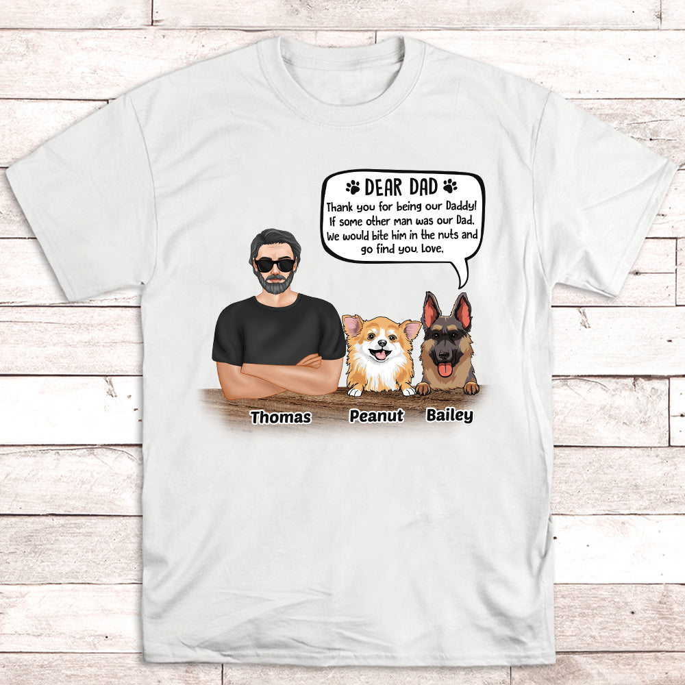 Dear Dad - Personalized Custom Unisex 5.3 oz T-shirt for Pet Lovers