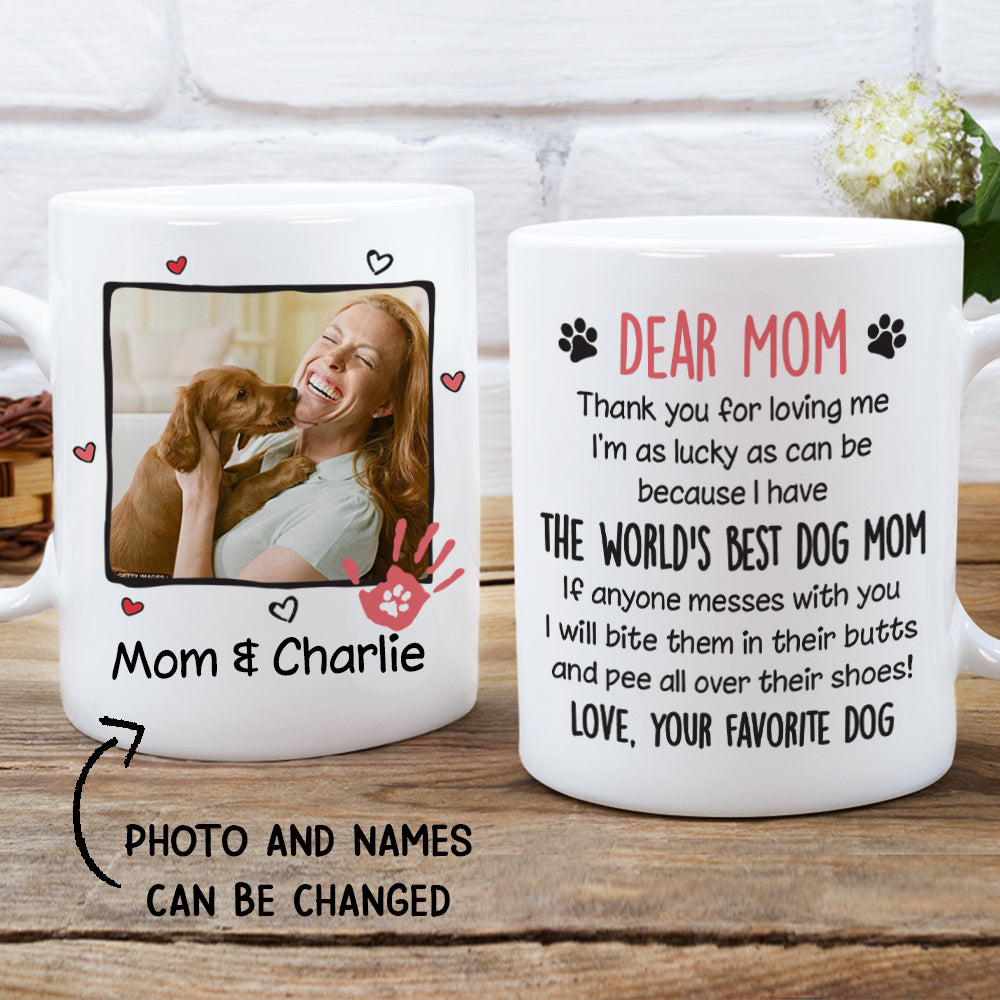 Best Dog Mom - Customizable Personalized Photo Coffee Mug for Pet Lovers