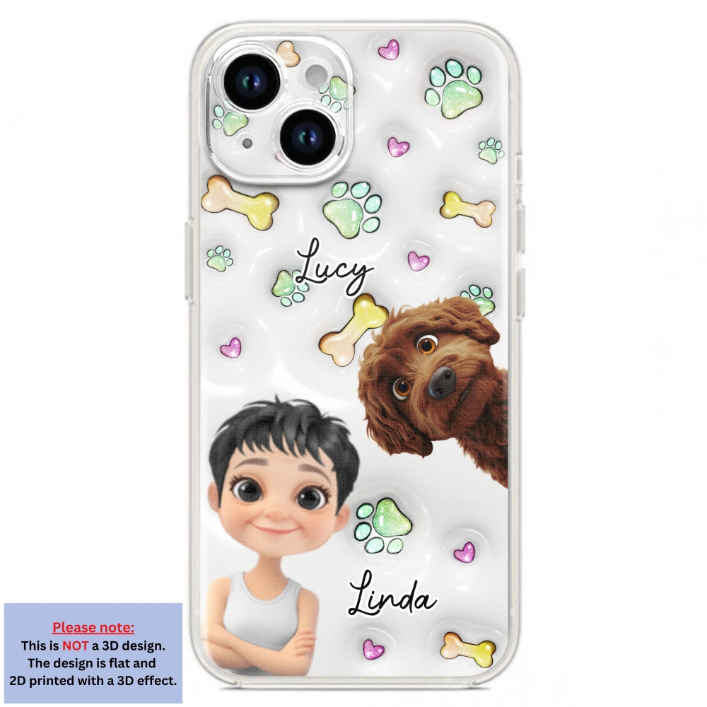 Lovey Human and Her Dogs - Exclusive Personalized Custom 3D Inflated Effect Smartphone Case