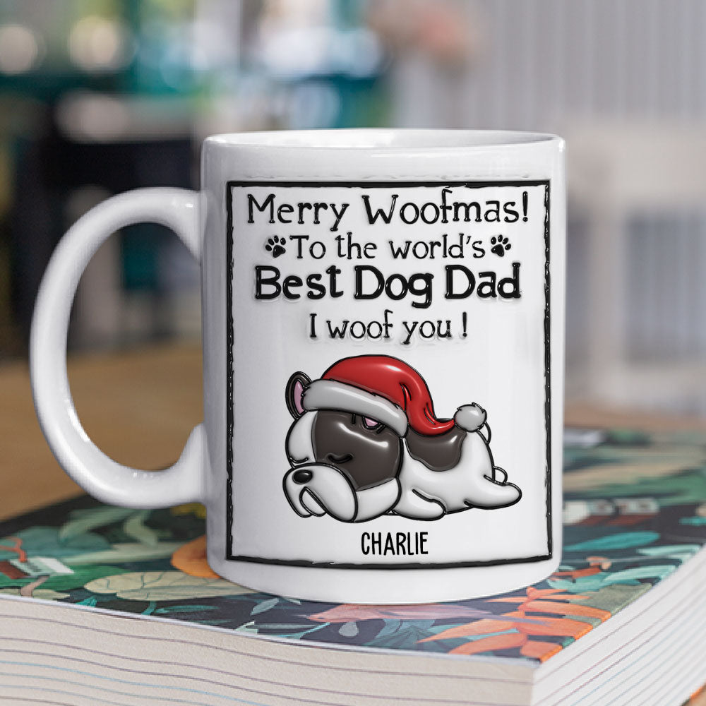 Best Christmas Gift - Personalized Custom 3D Inflated Effect Dog Dad Mom Mug