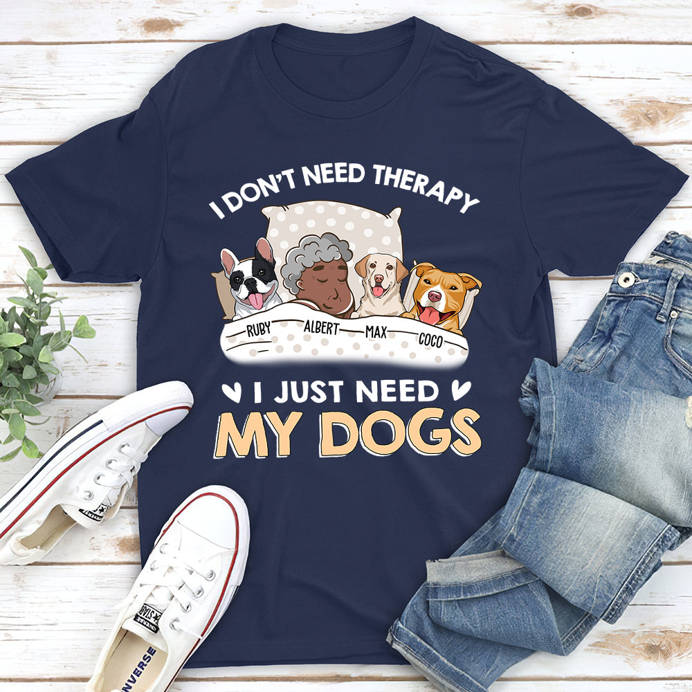 My Dog Is Therapy - Personalized Custom Unisex 5.3 oz T-shirt for Pet Lovers