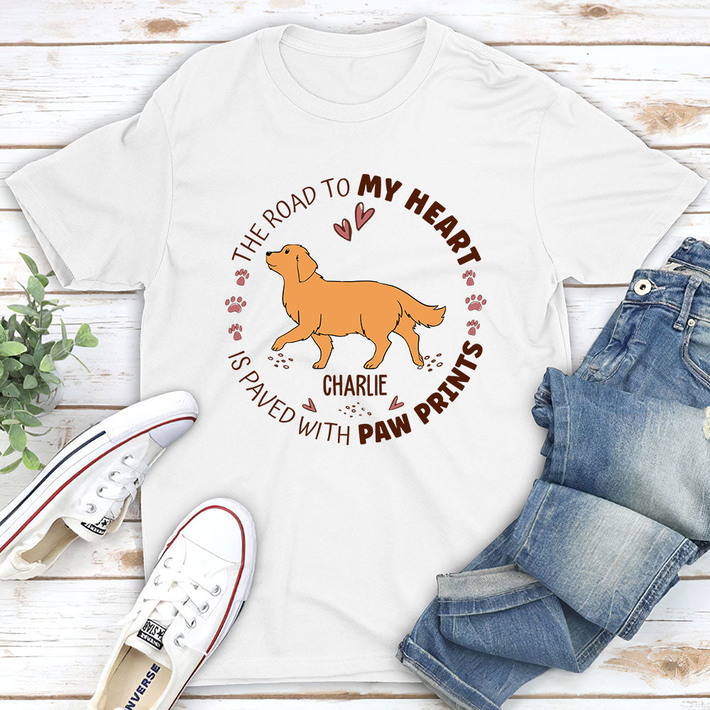 The Road To My Heart - Personalized Custom Unisex 5.3 oz T-shirt for Pet Lovers