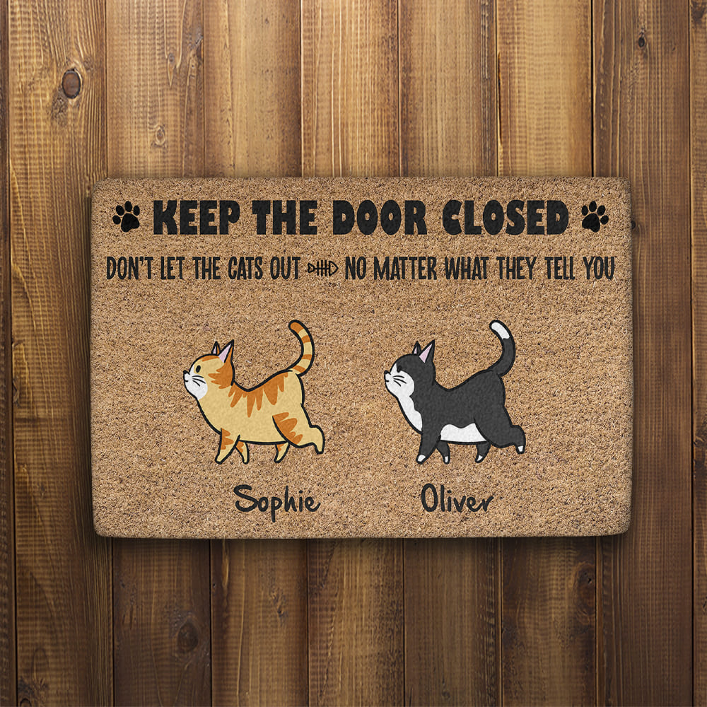 Keep Door Closed - Personalized Custom Dog Picture Doormat in 24' x 16' and 30' x 18' Sizes