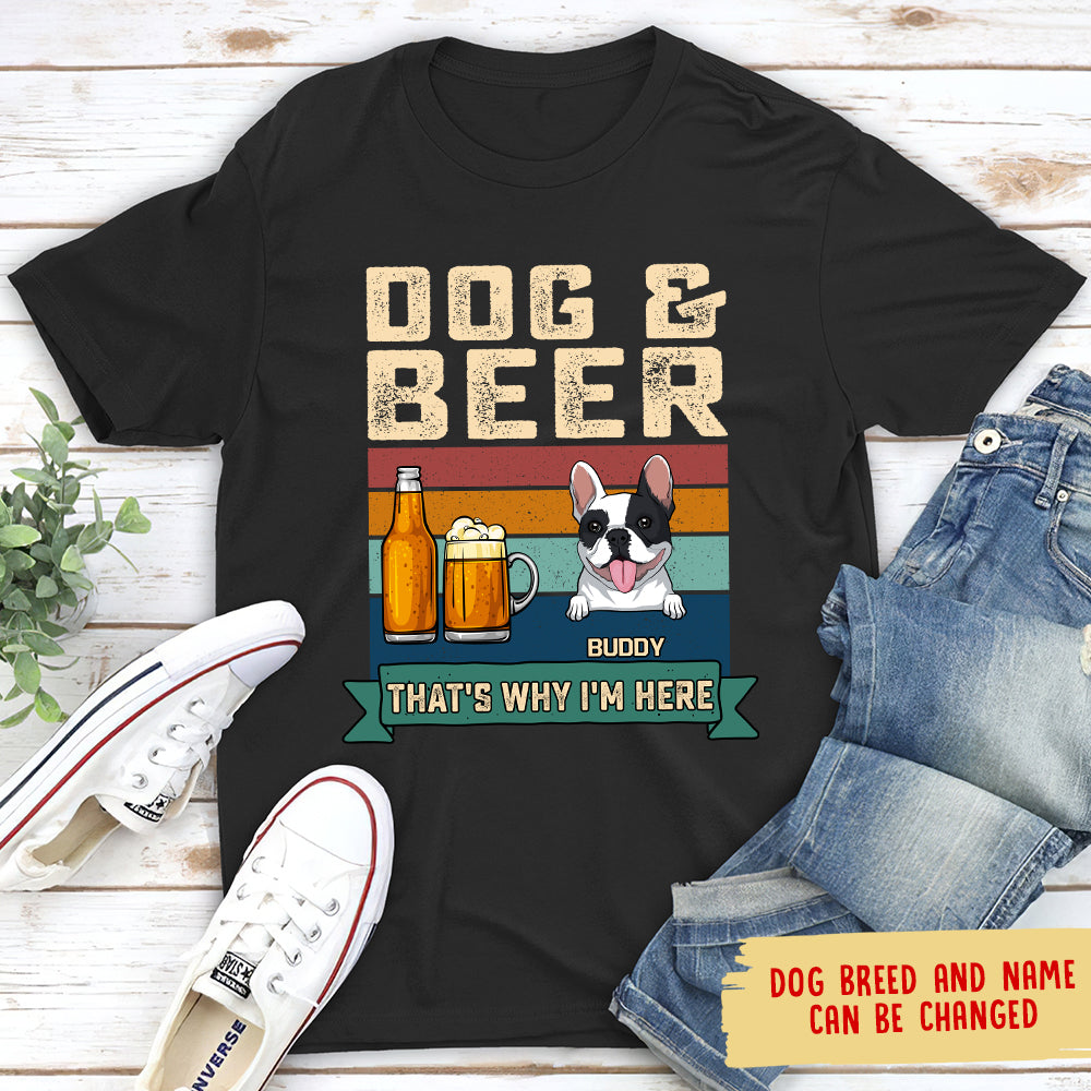 Unique Personalized Custom Unisex Dog And Beer T-shirt