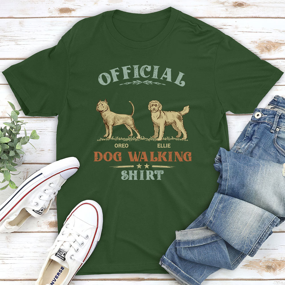 Vintage Personalized Custom Unisex Dog Walking T-shirt - Ideal Gift for Pet Lovers