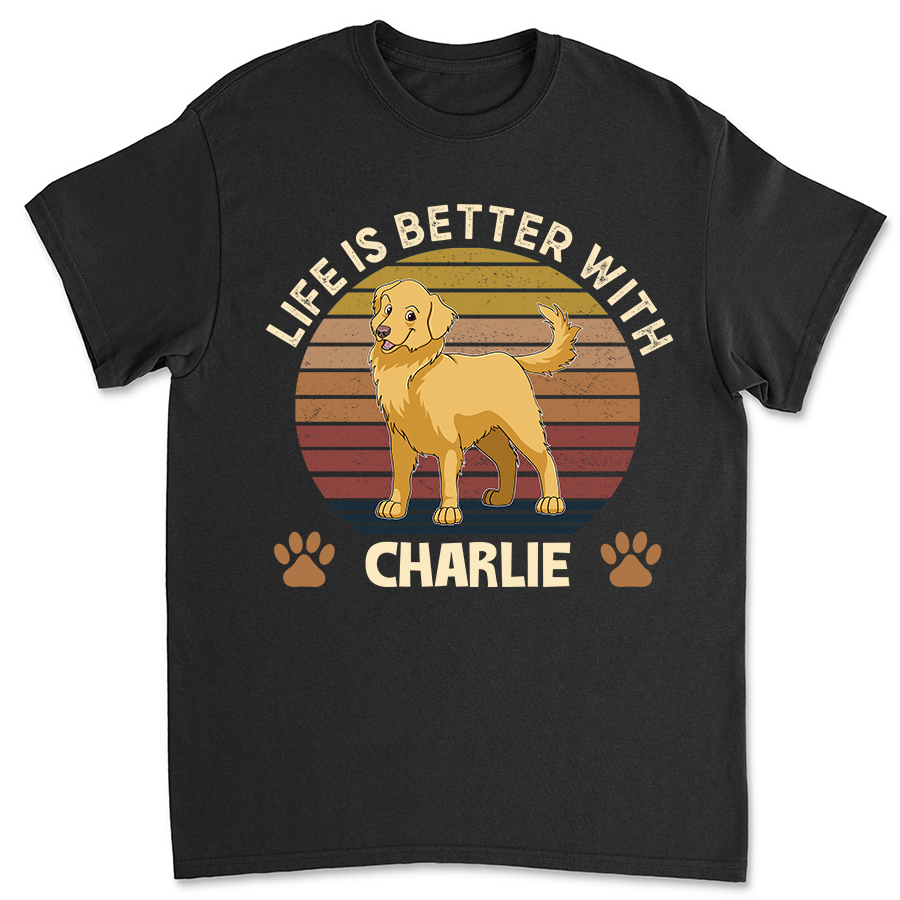 Better Life Retro - Personalized Custom Unisex 5.3 oz T-shirt for Pet Lovers
