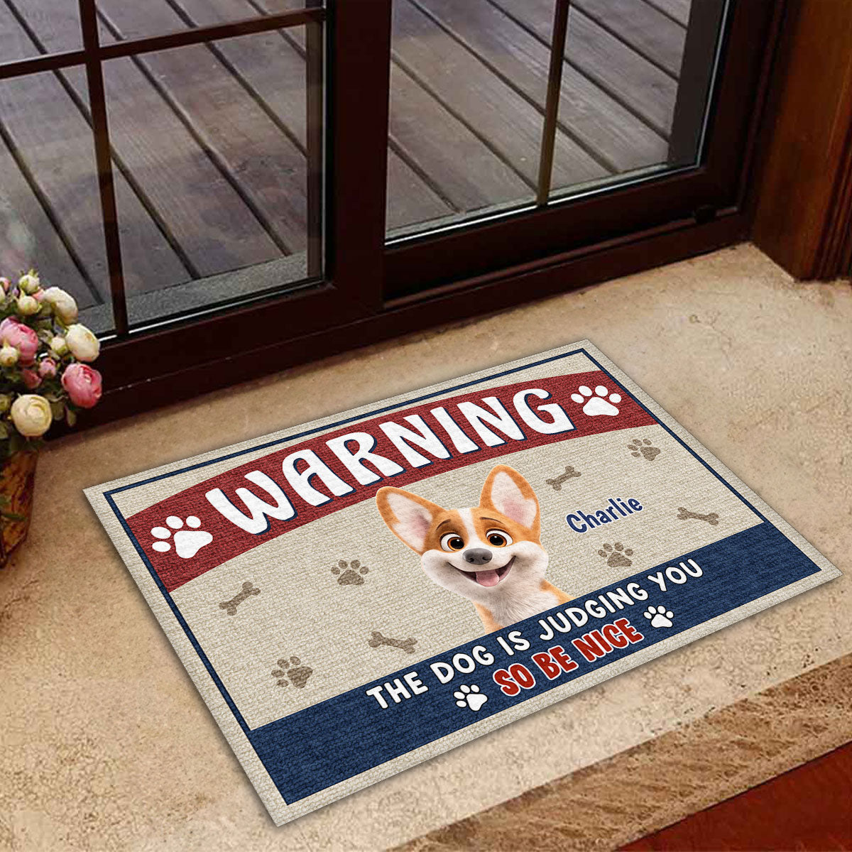 Personalized Custom Doormat - Dogs Are Judging You, Be Nice! Ideal for Pet Lovers