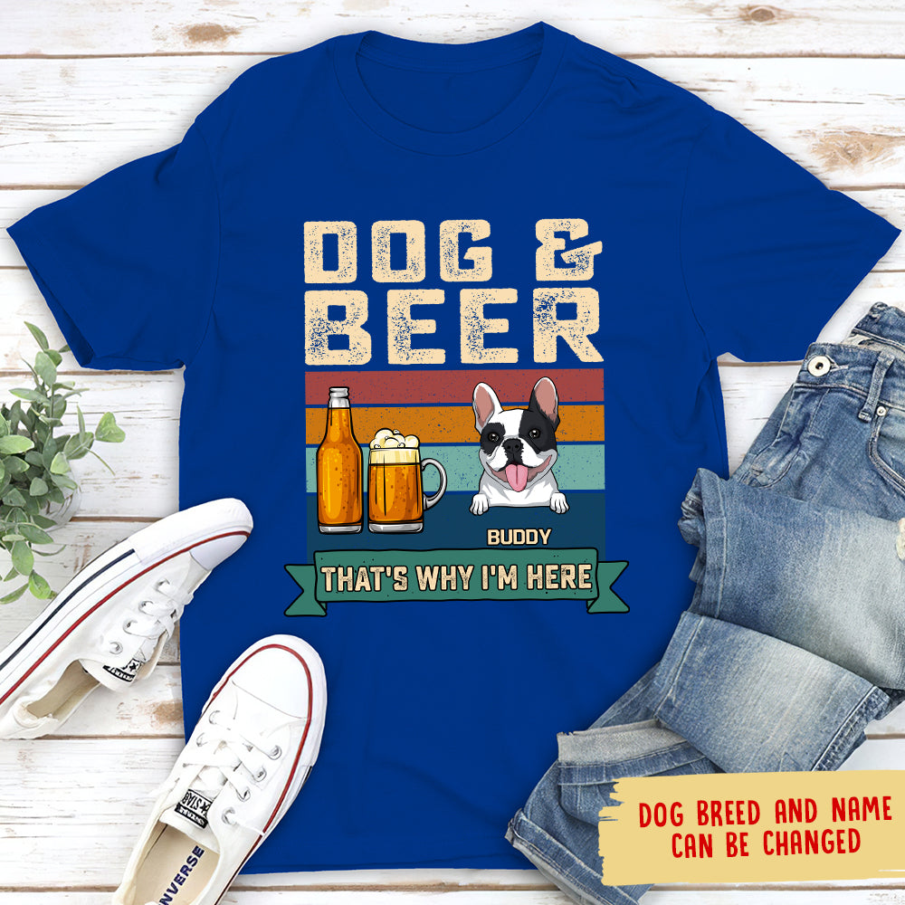 Unique Personalized Custom Unisex Dog And Beer T-shirt