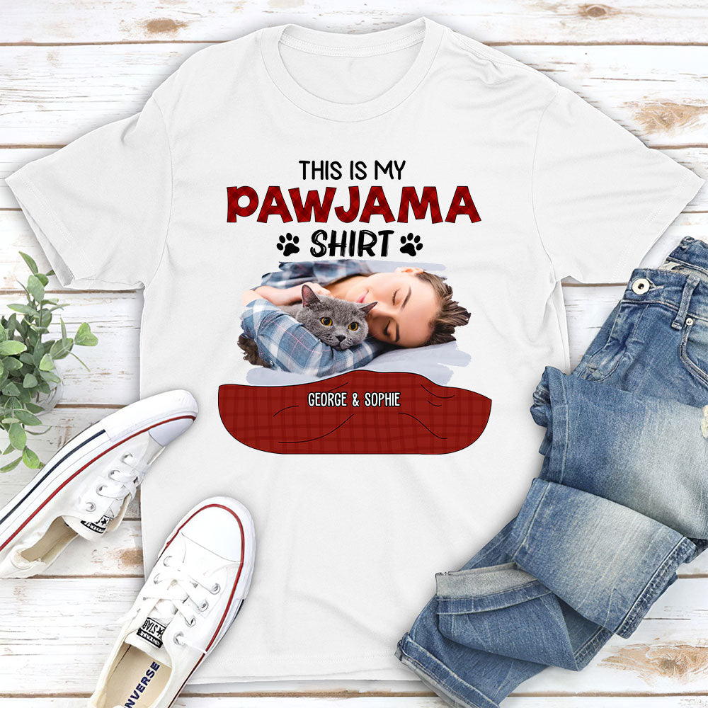 Personalized Custom Unisex Pajama Shirt Version 3 Photo T-shirt - Ideal Gift for Pet Lovers
