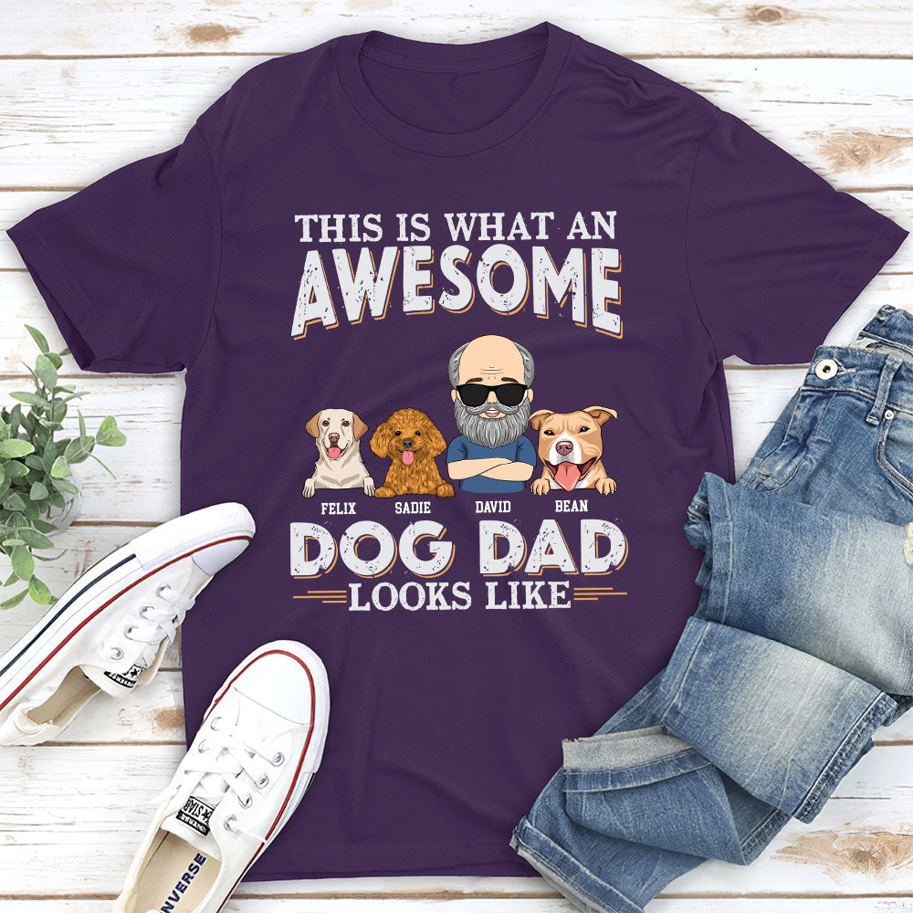 Awesome Personalized Custom Unisex Dog Dad Look - Like T - shirt